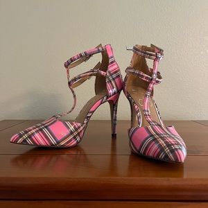Jessica Simpson Patent Pink Plaid Heels